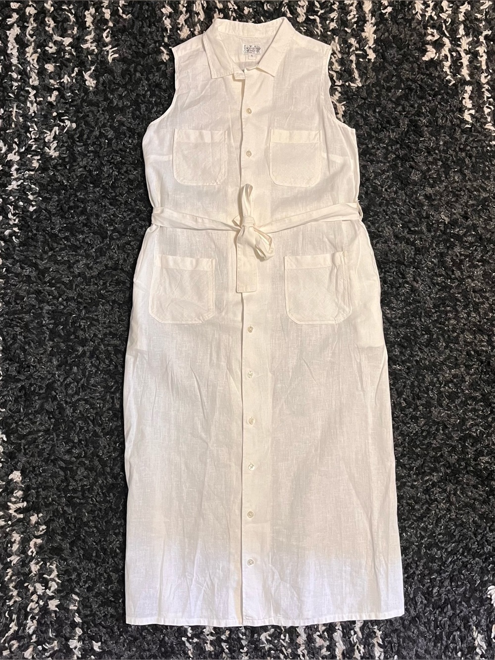FWK Engineered Garments Cotton Linen Sleeveless Utility Midi Shirt Dress XS